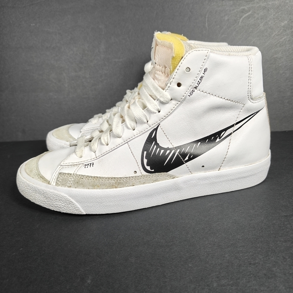 Nike Blazer 'SKETCH' Mid 77 Vintage White Black Shoe Men's Sneakers Size 7